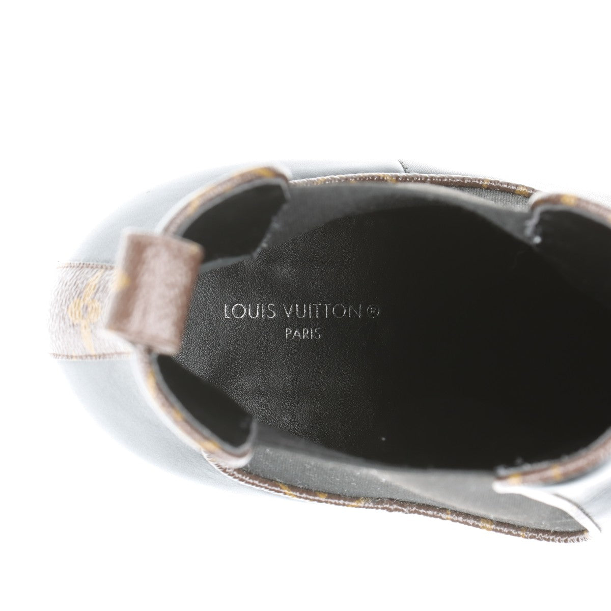 Louis Vuitton LV Bubble Line 22 Years Leather Fabric Side Goar Shoes 40 Black × Brown LS0252 Monogram Box Bag