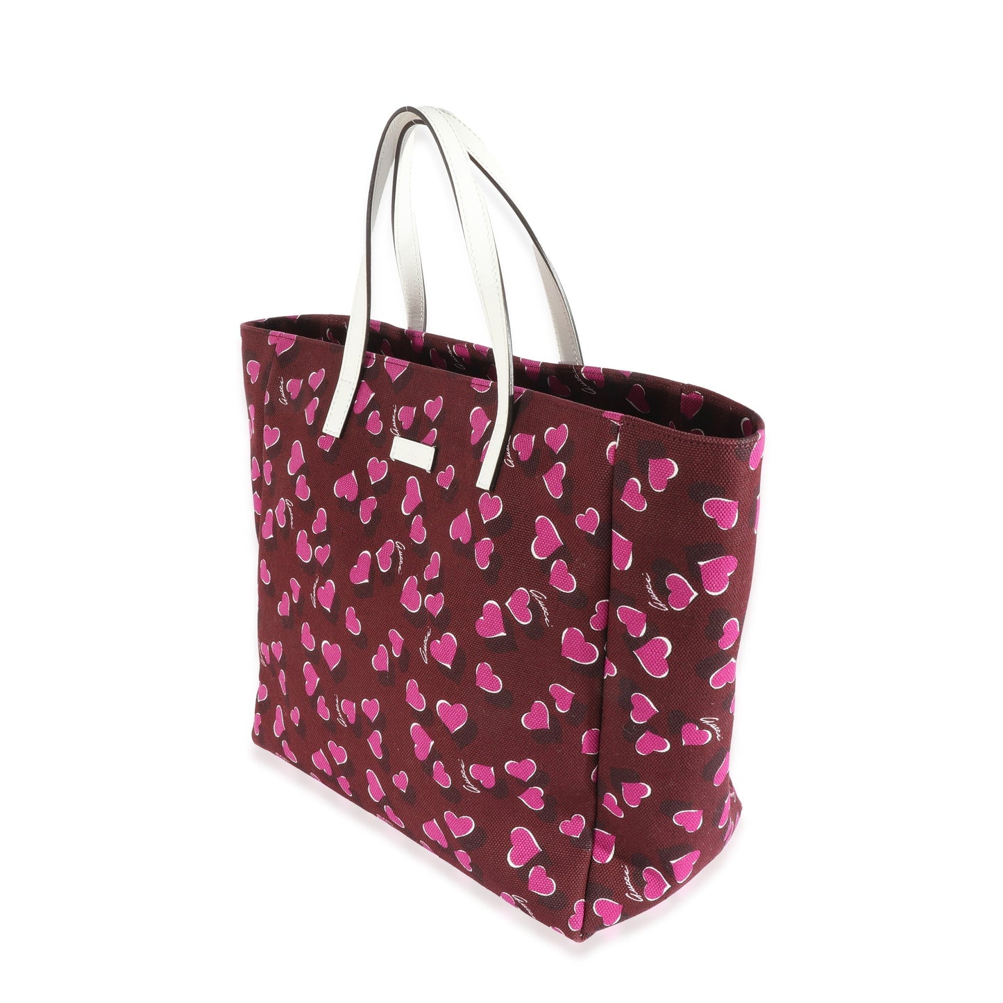 Luxury Gucci Trending 2025 Bordeaux Canvas Heartbeat Tote