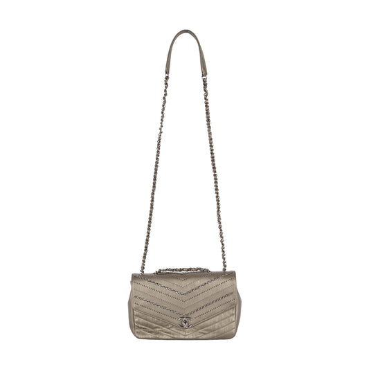 CHANEL Chanel Embelished 'Chain Sequins' Chevron Flap Bag