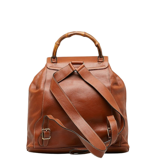 Gucci Bamboo Leather Backpack Bag ()