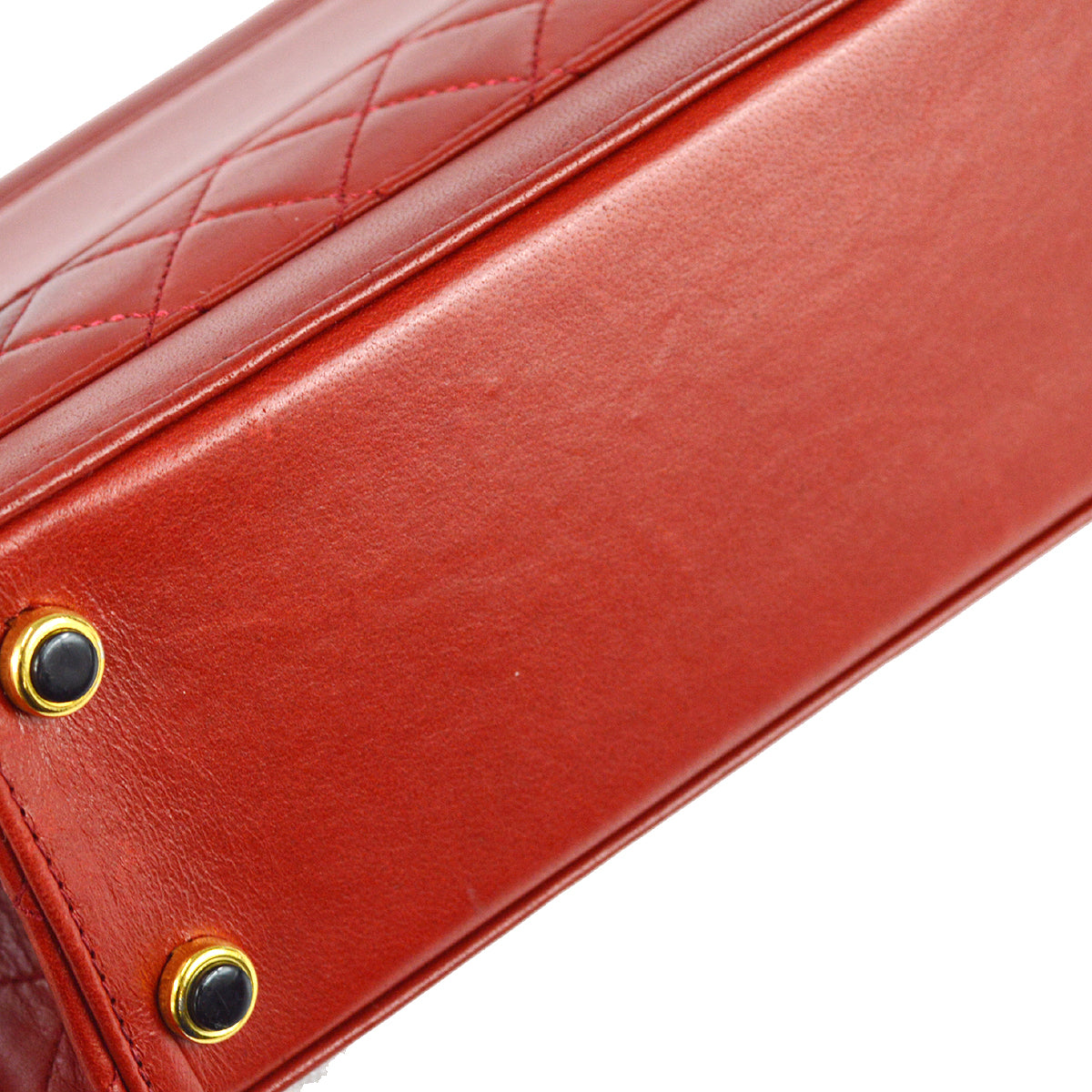 Luxury Chanel 1989-1991 Red Lambskin Straight Flap Shoulder Bag