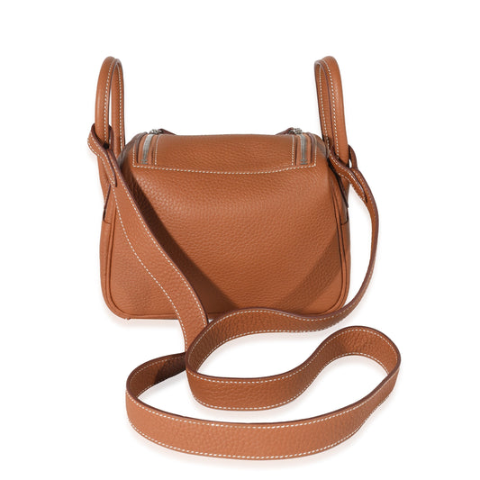 Luxury Hermes Gold Clemence Mini Lindy 20 PHW