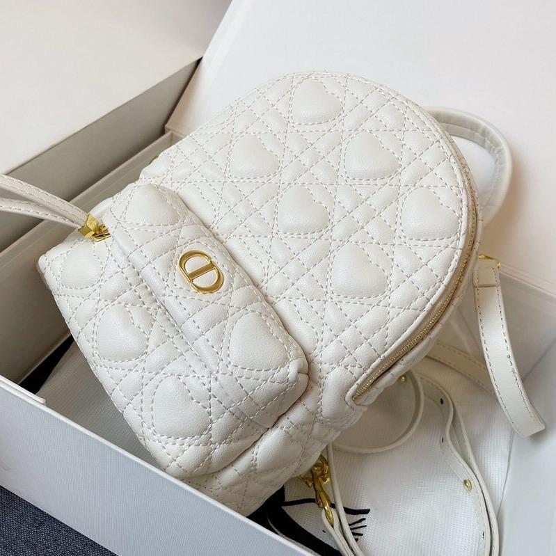 Luxury DiorSMALL BACKPACK WHITE CANNAGE LAMBSKIN