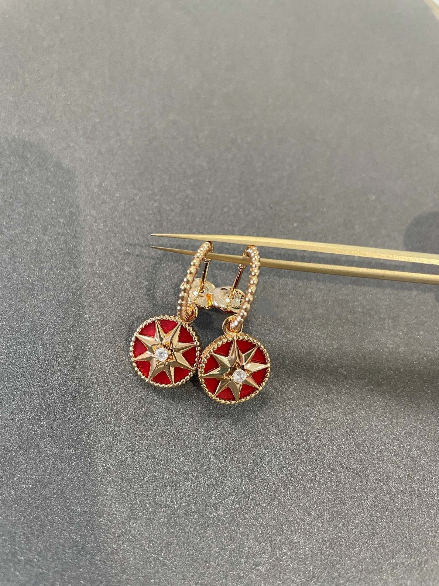 Luxury DiorLUCKY STAR PINK GOLD CARNELIAN EARRINGS