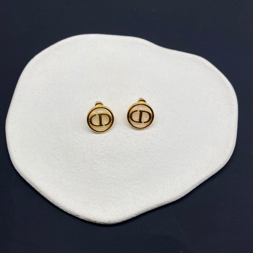 Luxury DiorSTUD EARRINGS MOP ANTIQUE GOLD