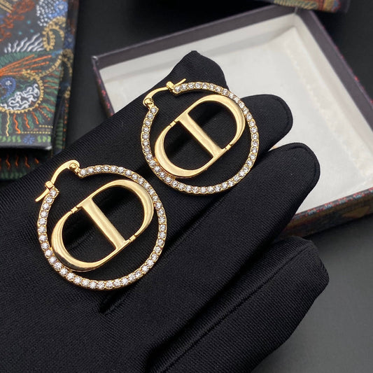 Luxury DiorEARRINGS GOLD DIAMOND 33MM