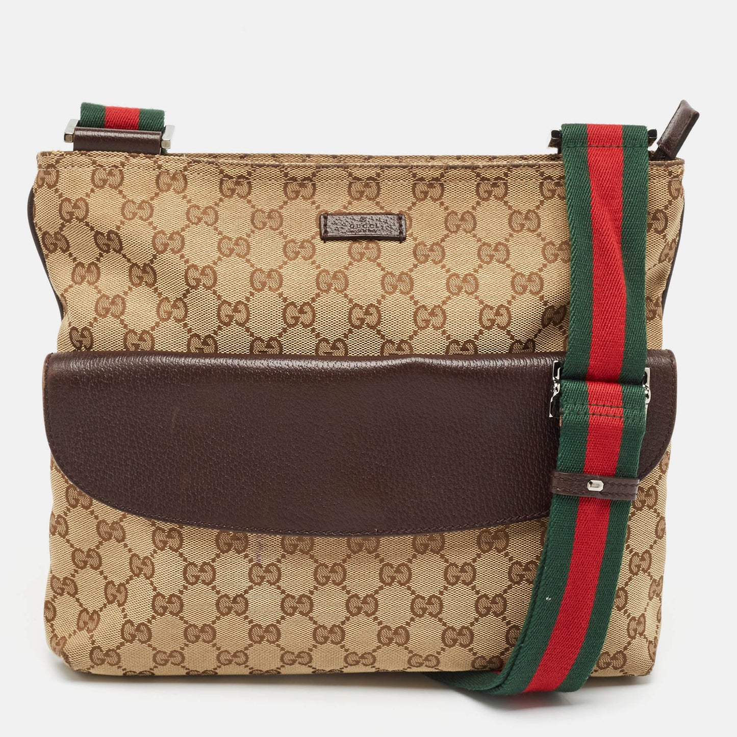 Luxury Gucci Trending 2025 Dark Brown/Beige GG Canvas and Leather Messenger Bag