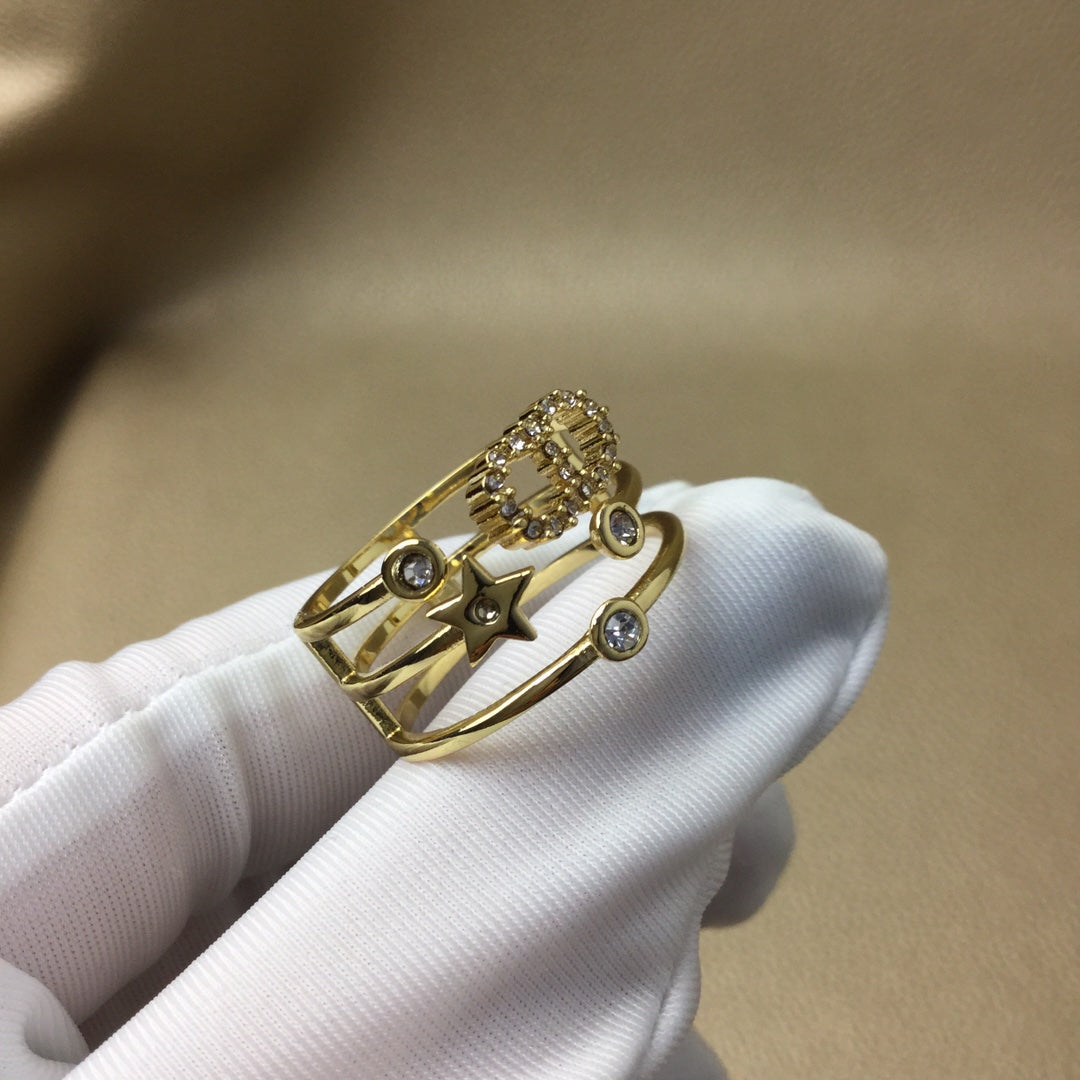 Luxury DiorSHINY D RING GOLD