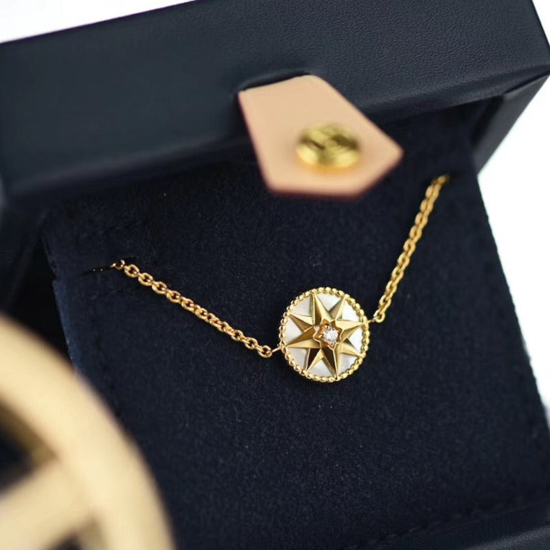 Luxury DiorSTAR DIAMOND MOP GOLD NECKLACE