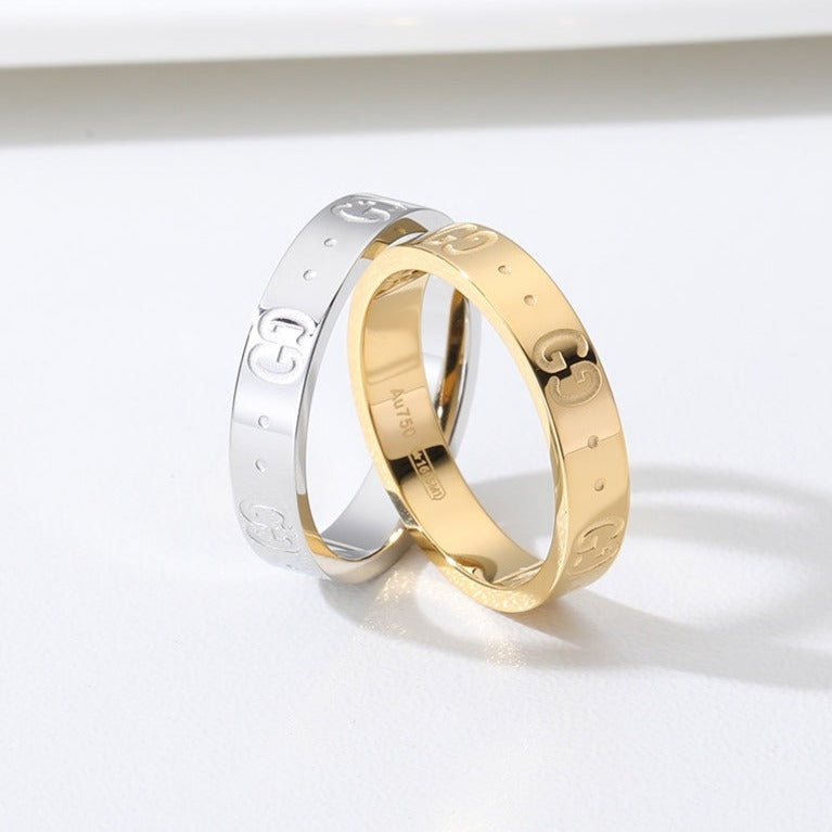 Luxury Gucci GG ENGRAVED 4MM RING