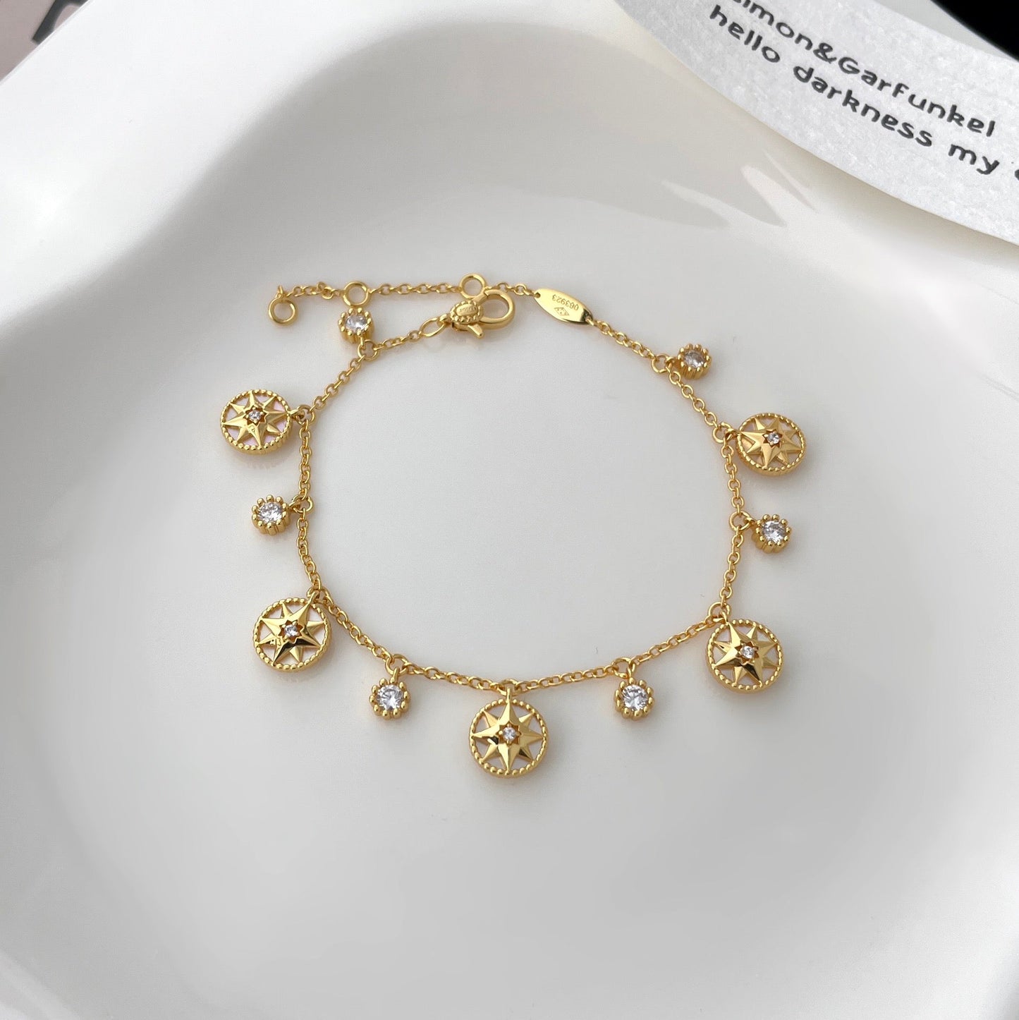 Luxury DiorLUCKY STAR 5 MOTIF 6 DIAMOND BRACELET