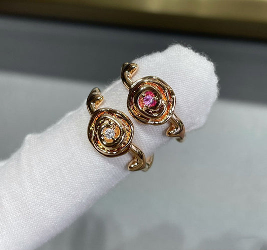Luxury DiorROSE COUTRE PINK GOLD DIAMOND RING