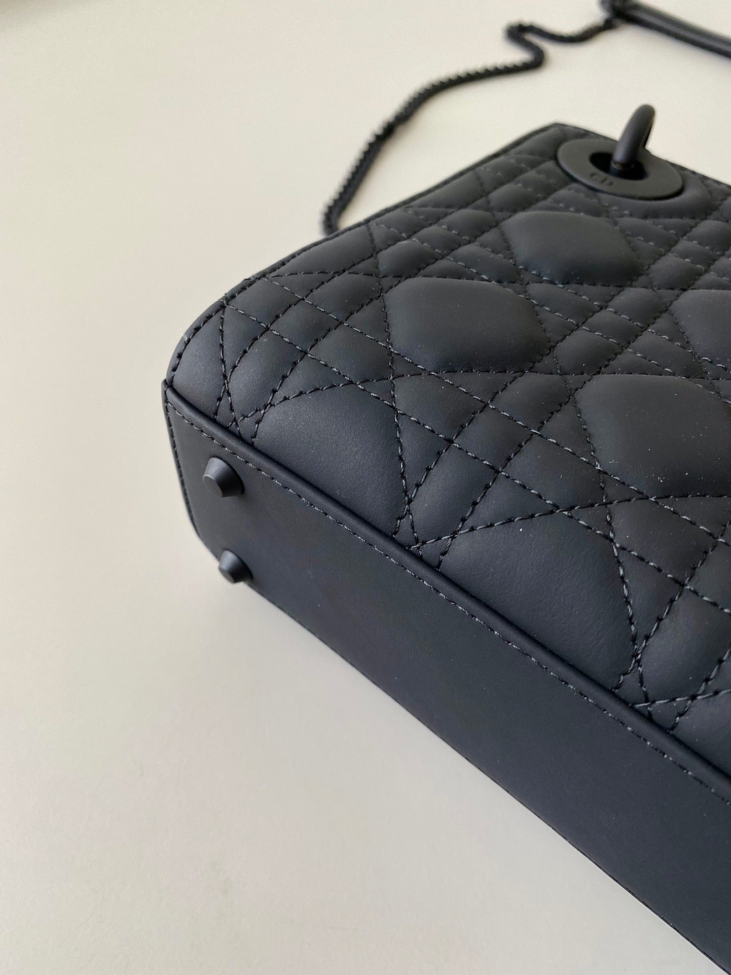Luxury DiorMINI LADY 17 MY ABC ALL BLACK LAMBSKIN