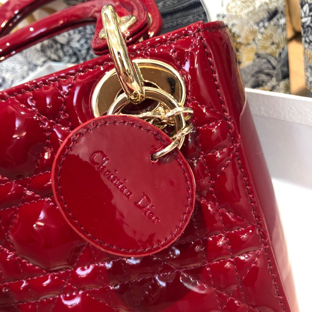 Luxury DiorMINI LADY 17 MY ABC RED CALFSKIN