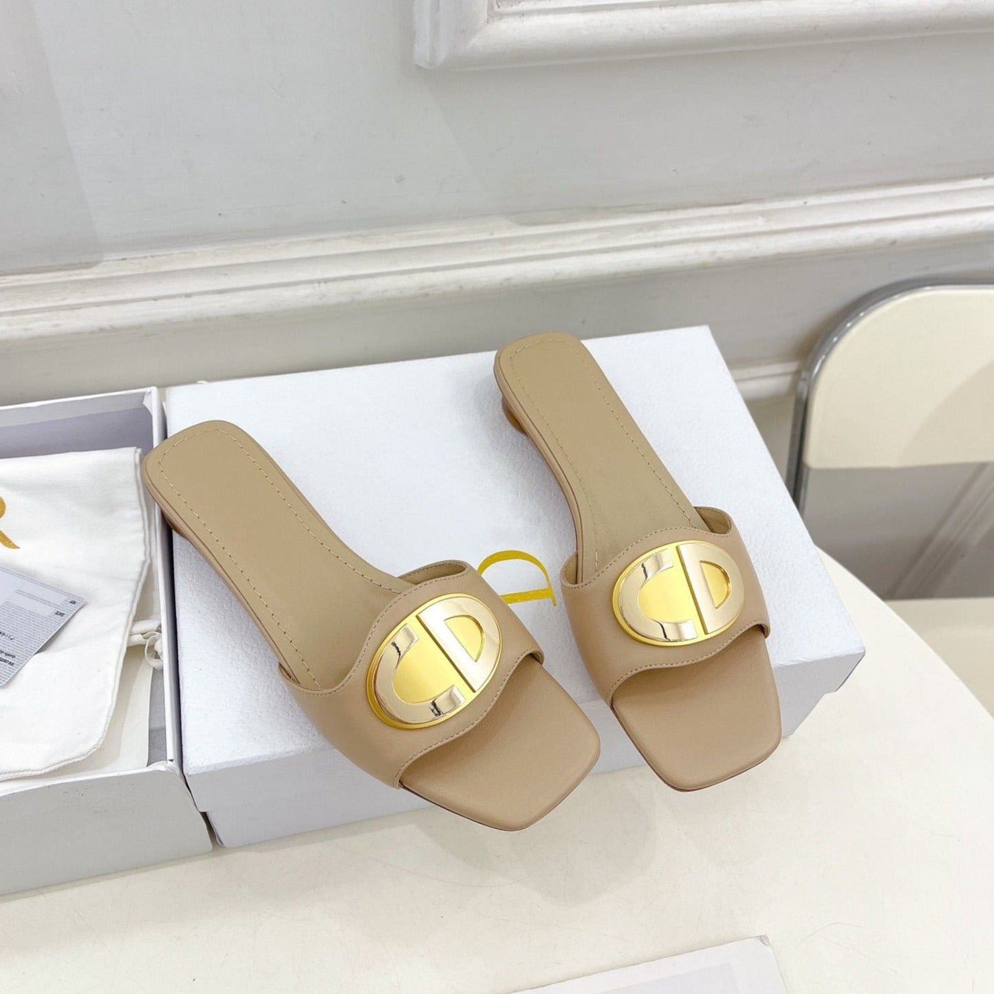 Luxury DiorFOREVER HEELED 1.5CM BEIGE