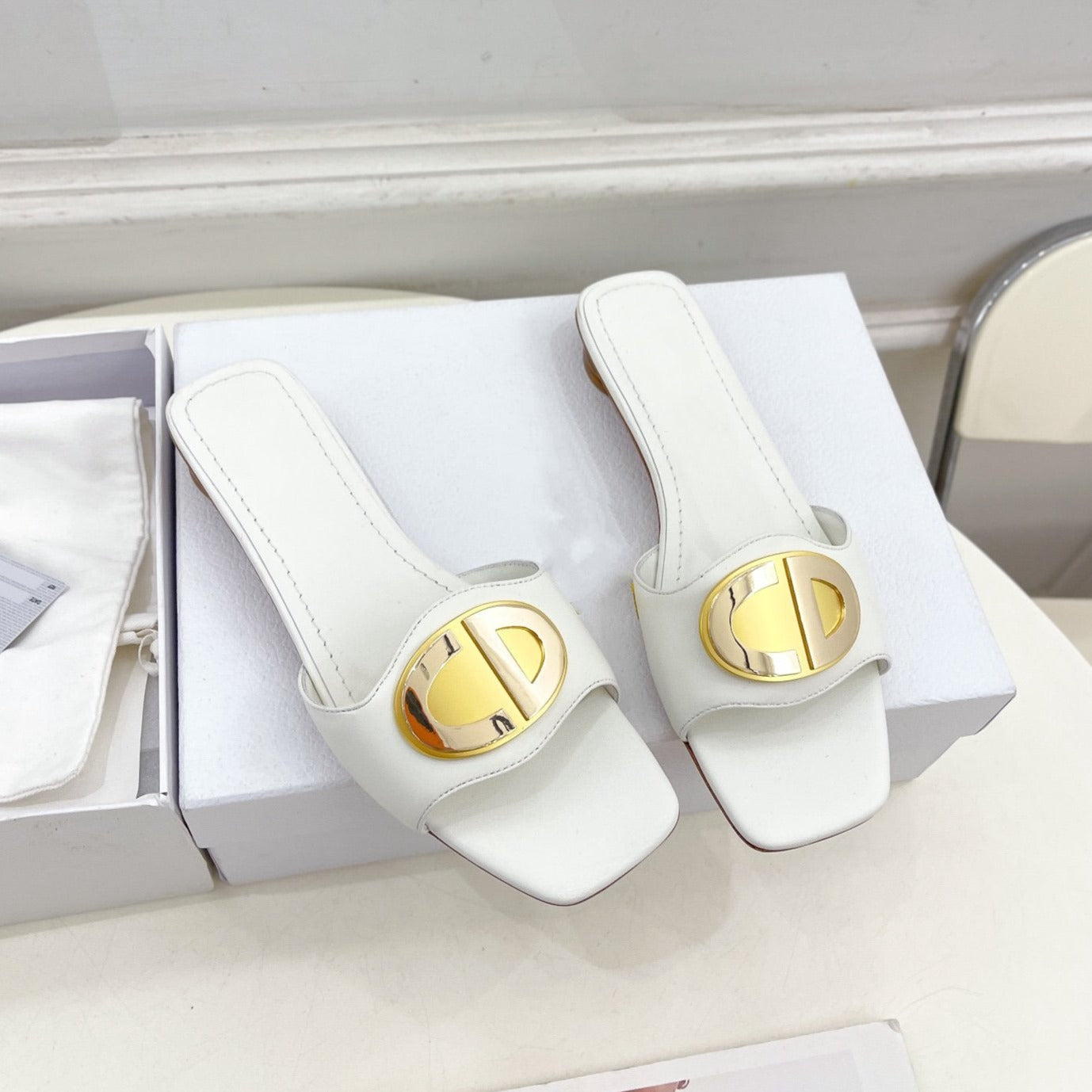 Luxury DiorFOREVER HEELED 1.5CM WHITE