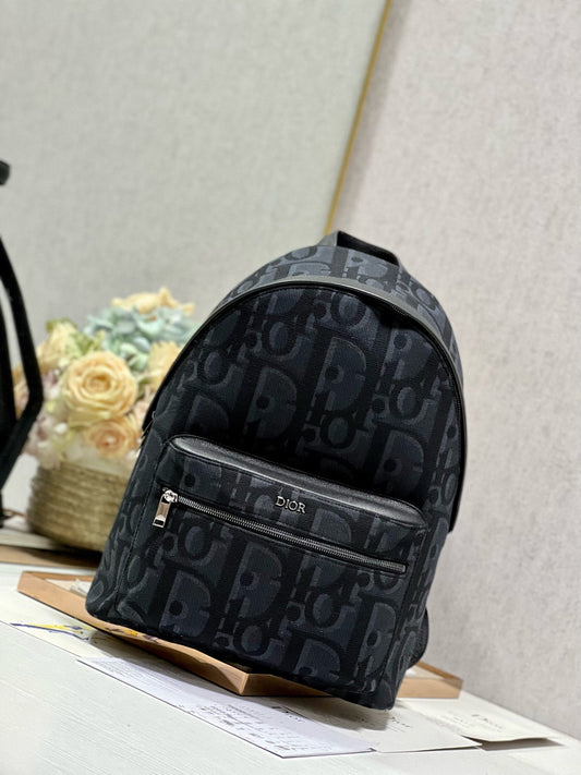 Luxury DiorRIDER BACKPACK BLACK OBLIQUE JACQUARD