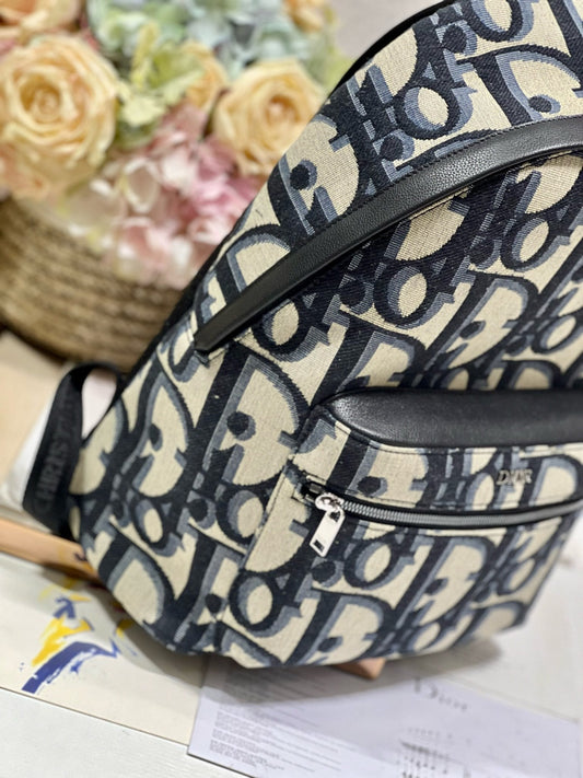 Luxury DiorRIDER BACKPACK WHITE OBLIQUE JACQUARD