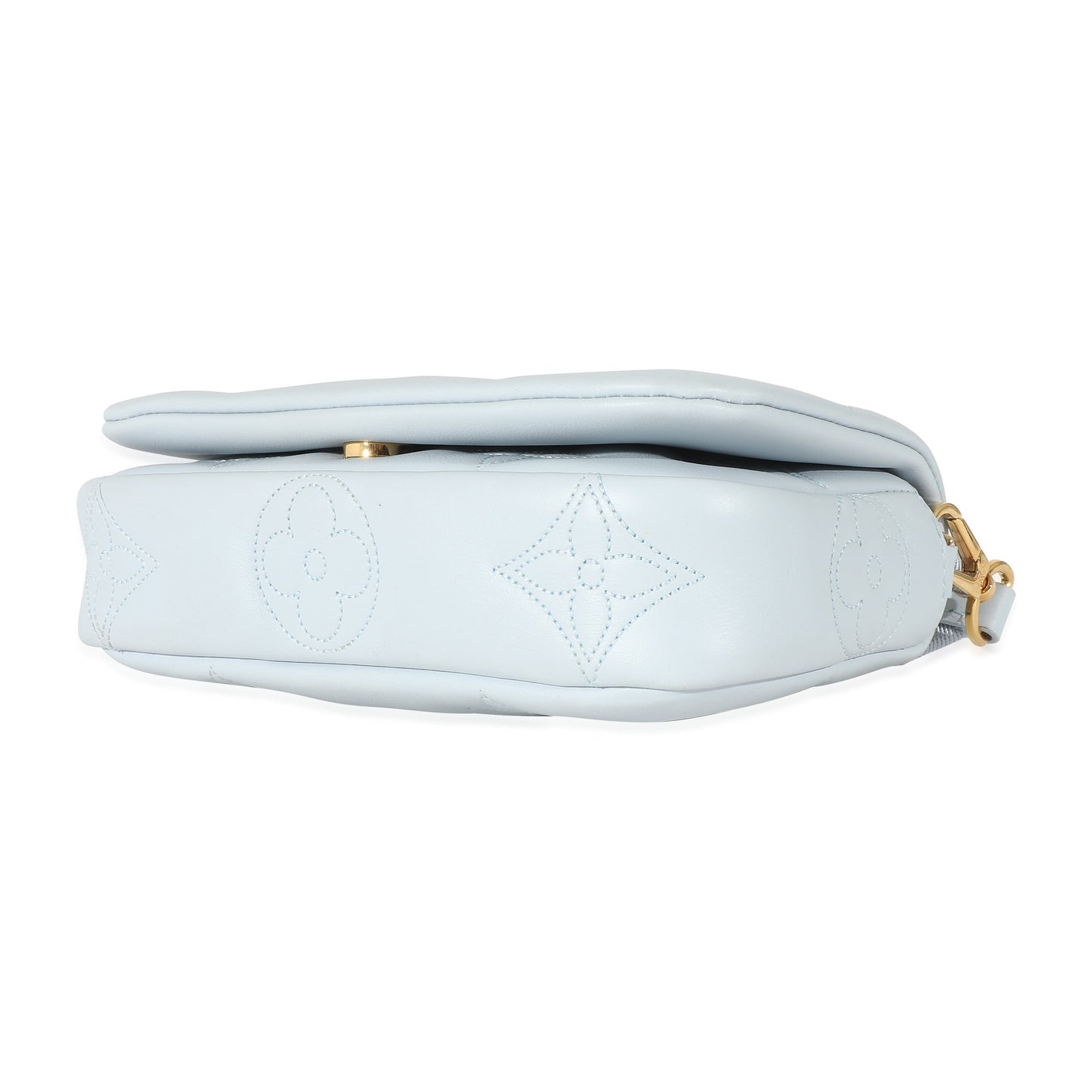 Louis Vuitton Louis Vuitton Bleu Glacier Bubblegram Wallet On Strap