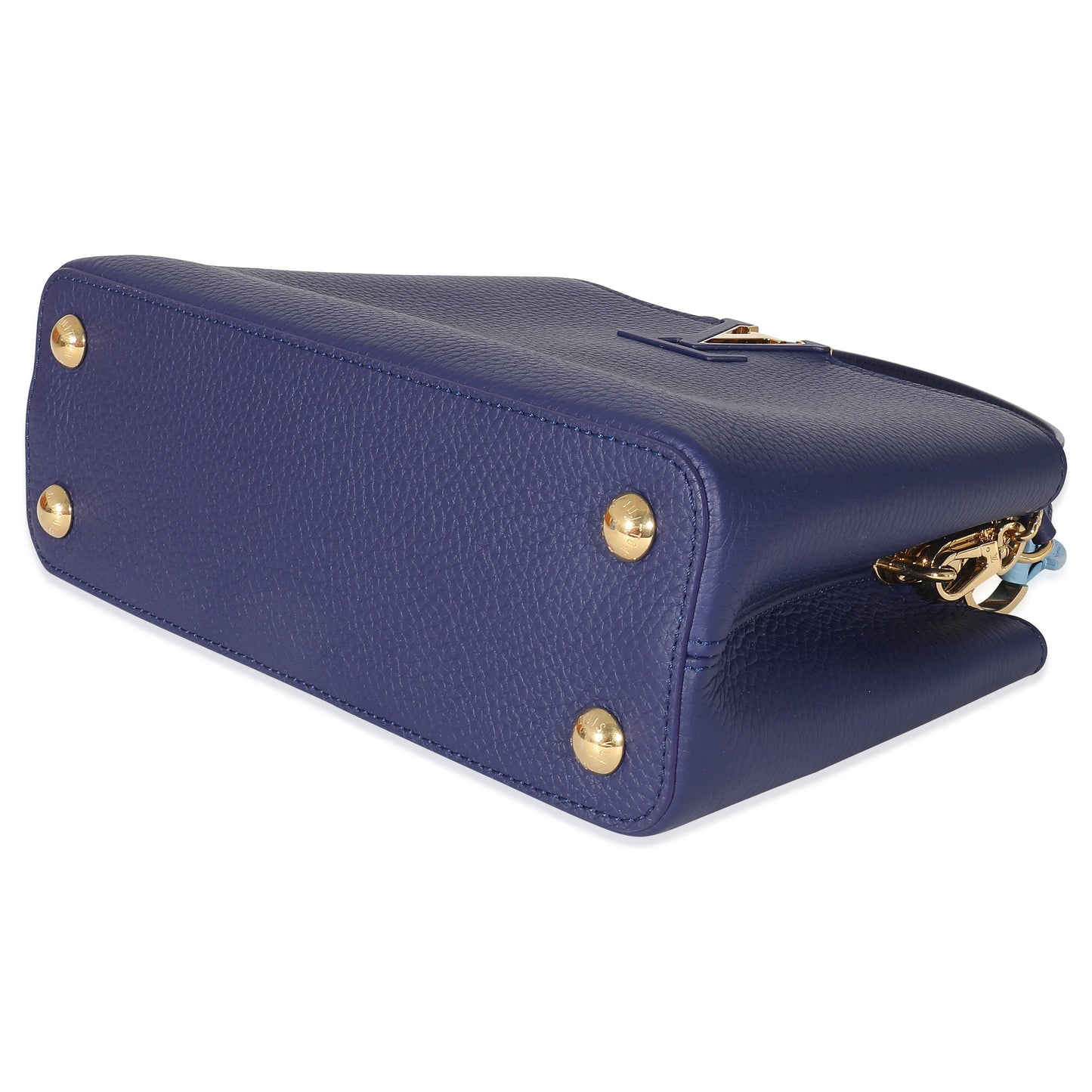 Louis Vuitton Louis Vuitton Taurillon Blue Tan Monogram Flowers Capucines BB
