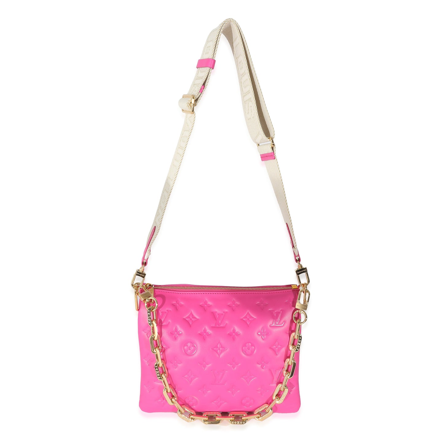 Louis Vuitton Louis Vuitton Pink Monogram Embossed Lambskin Coussin PM