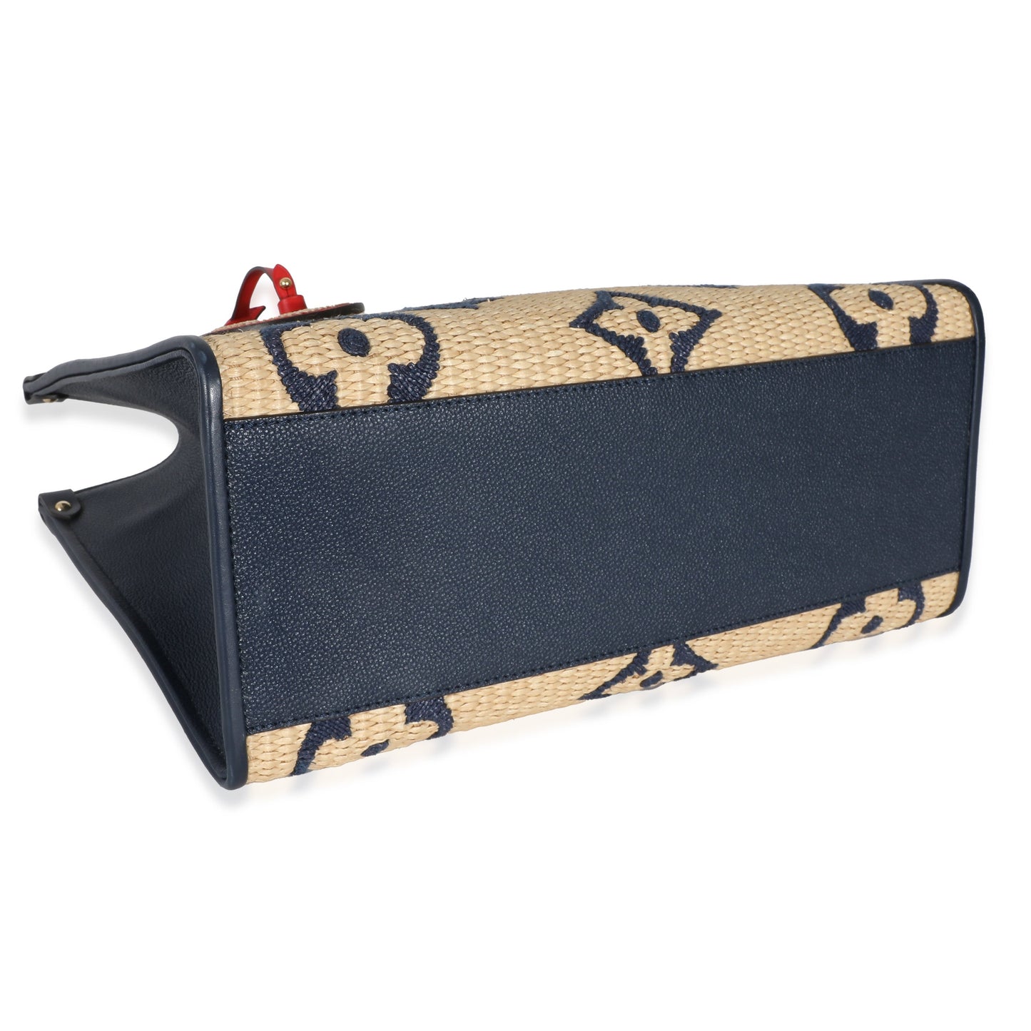 Louis Vuitton Louis Vuitton Navy Calfskin Monogram Raffia Giant OnTheGo MM
