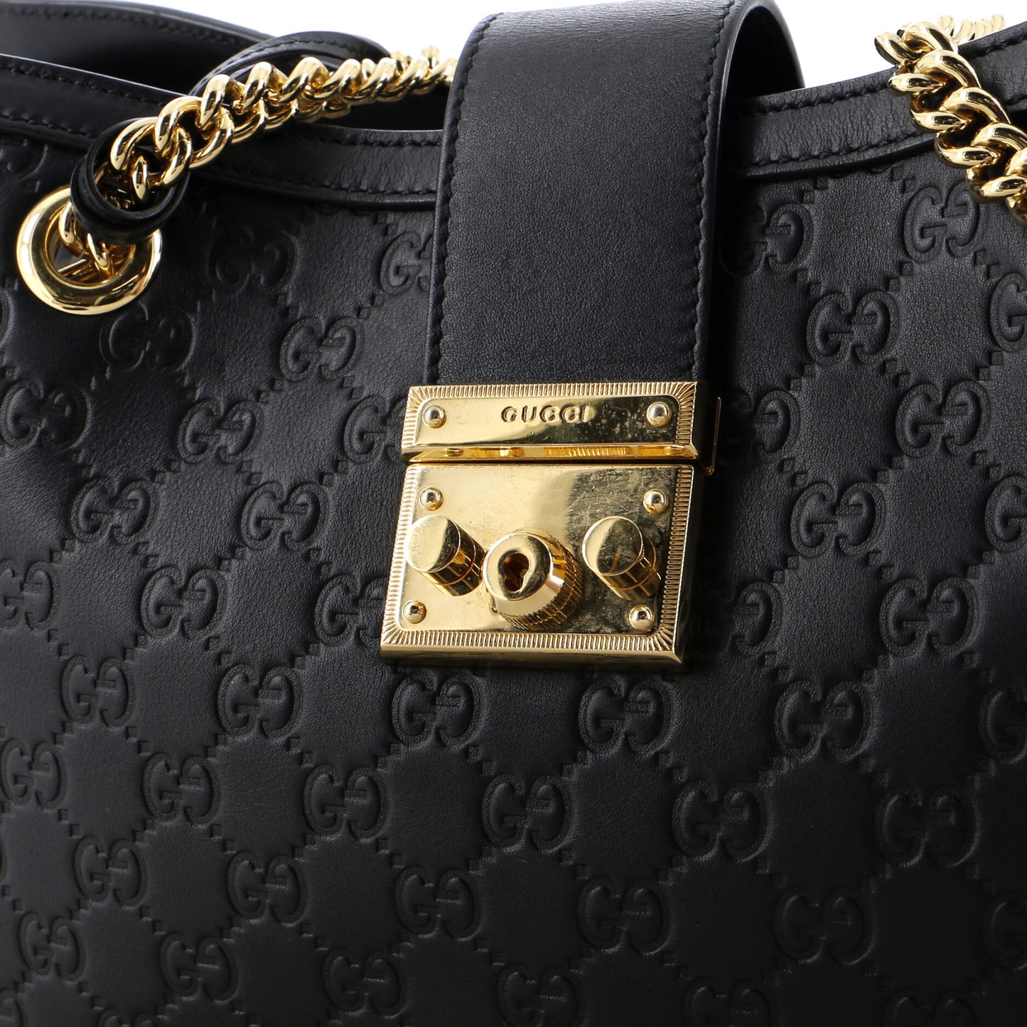 Padlock Chain Tote Guccissima Leather Medium
