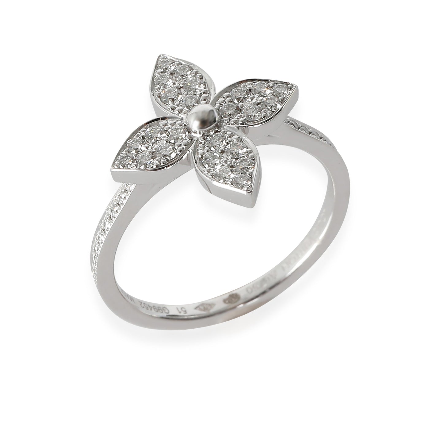 Louis Vuitton Star Blossom Ring in 18K White Gold 0.3 CTW