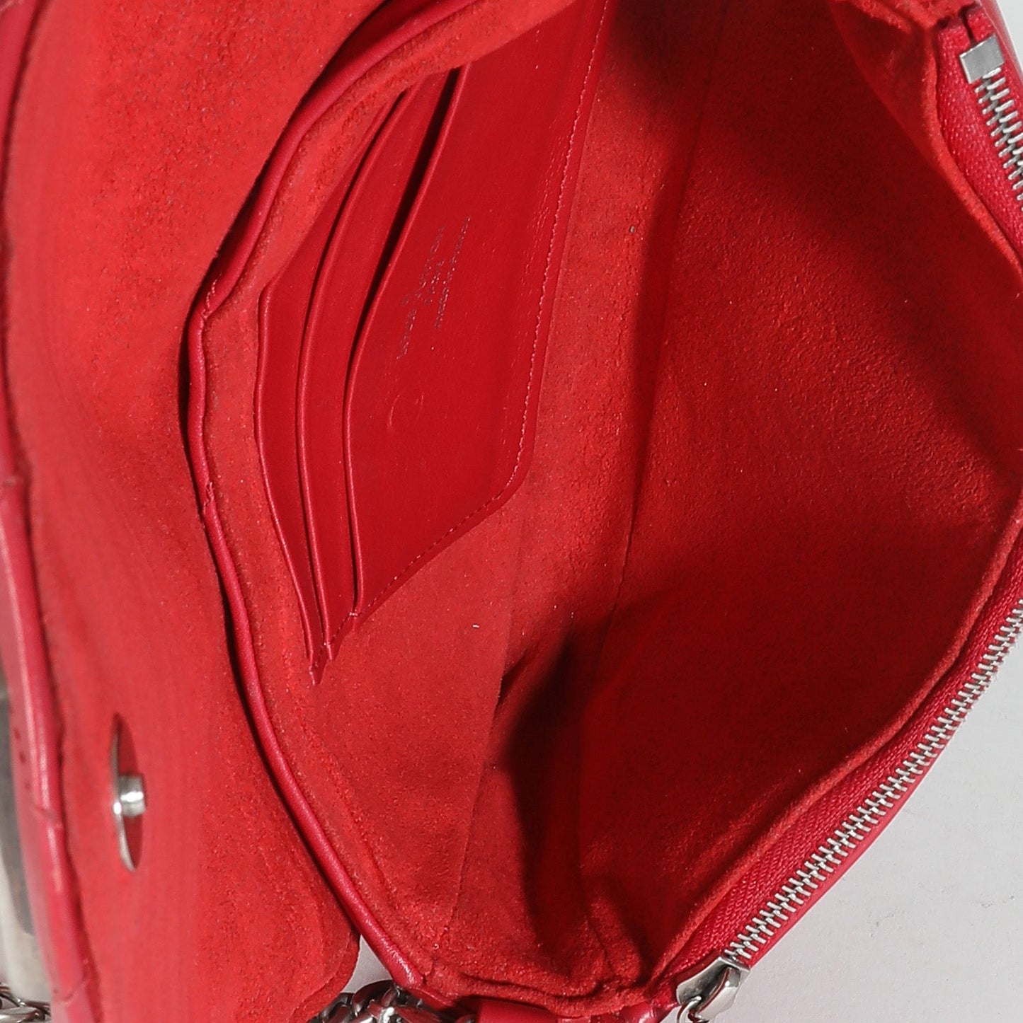 Louis Vuitton Scarlet Calfskin New Wave Chain Pochette