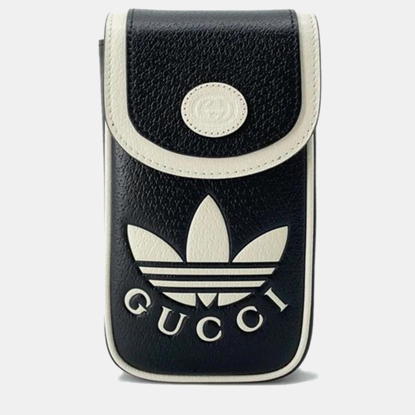 Luxury Gucci Trending 2025 X Adidas Black/White Leather Phone Case Shoulder Bag