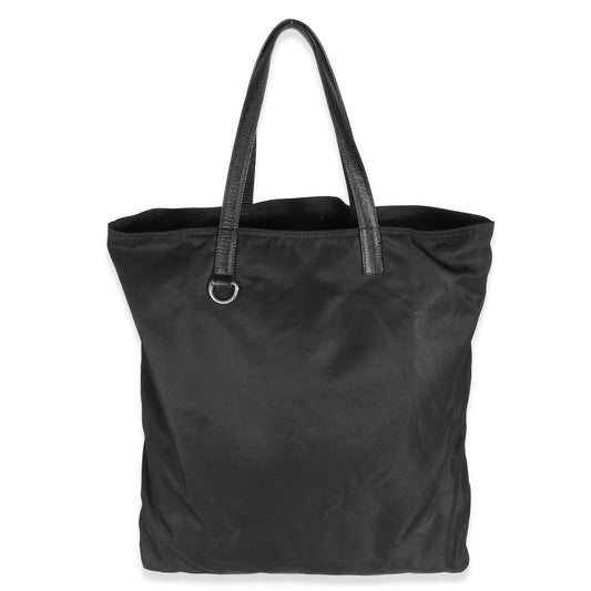 Luxury PradaBlack Nylon Logo Shopper Tote