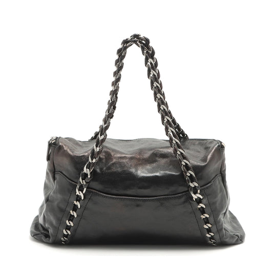 Chanel Coco Caviar S Tote Bag Black Silver G 11th