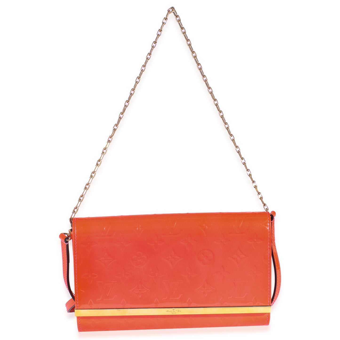 Louis Vuitton Orange Sunset Monogram Vernis Ana Clutch