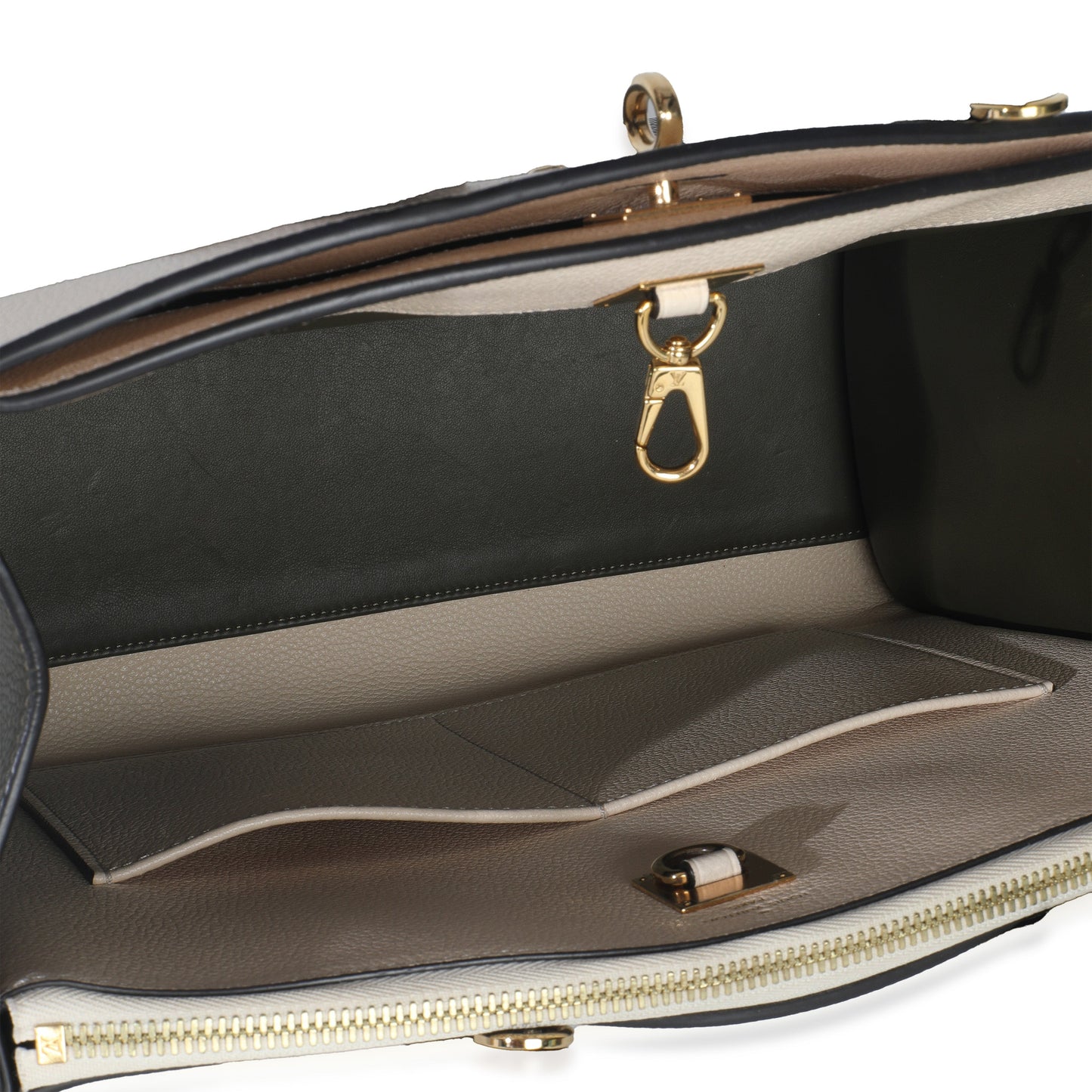 Louis Vuitton Kaki Creme Black Taurillon City Steamer MM