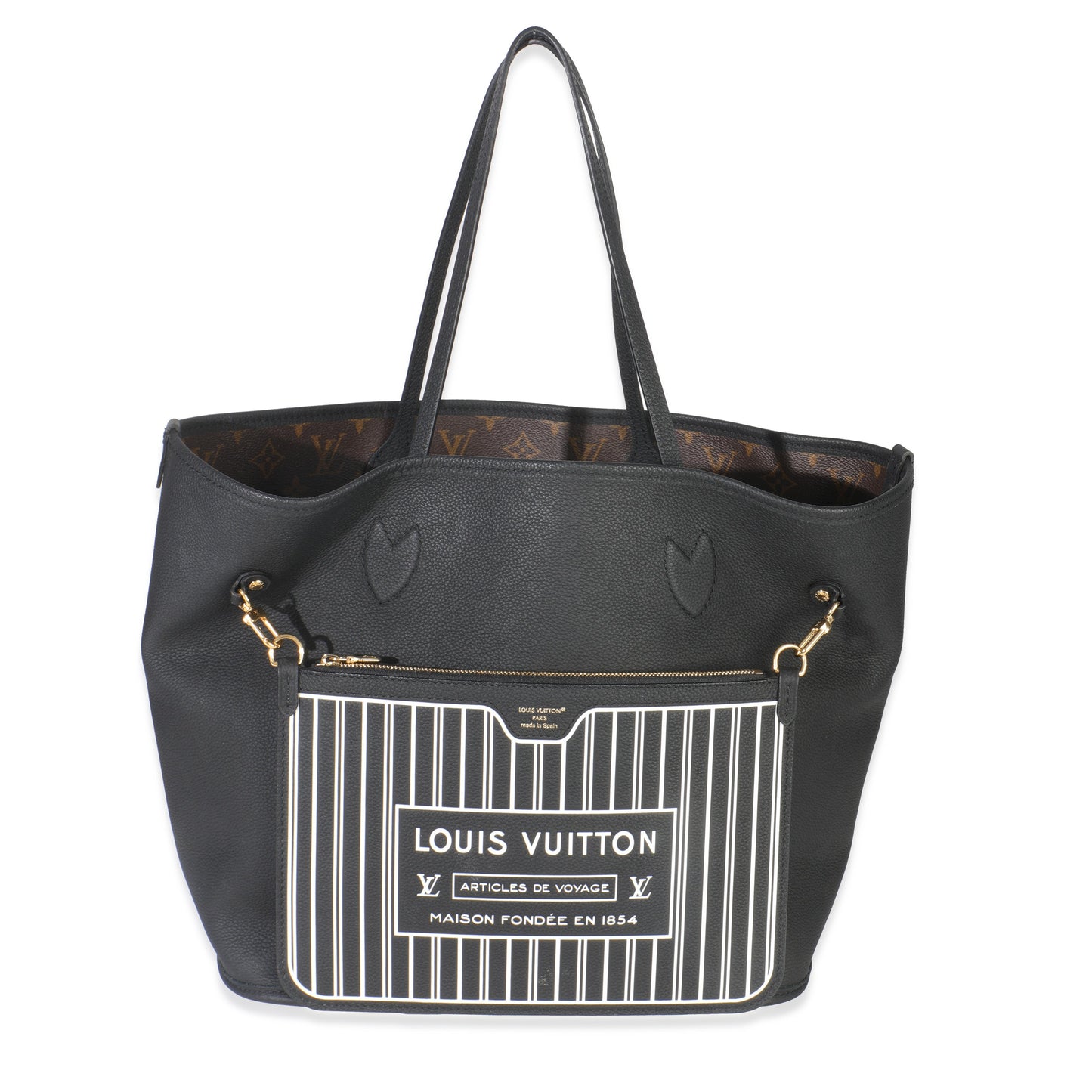 Louis Vuitton Black Grained Leather Reversible Inside Out Neverfull MM