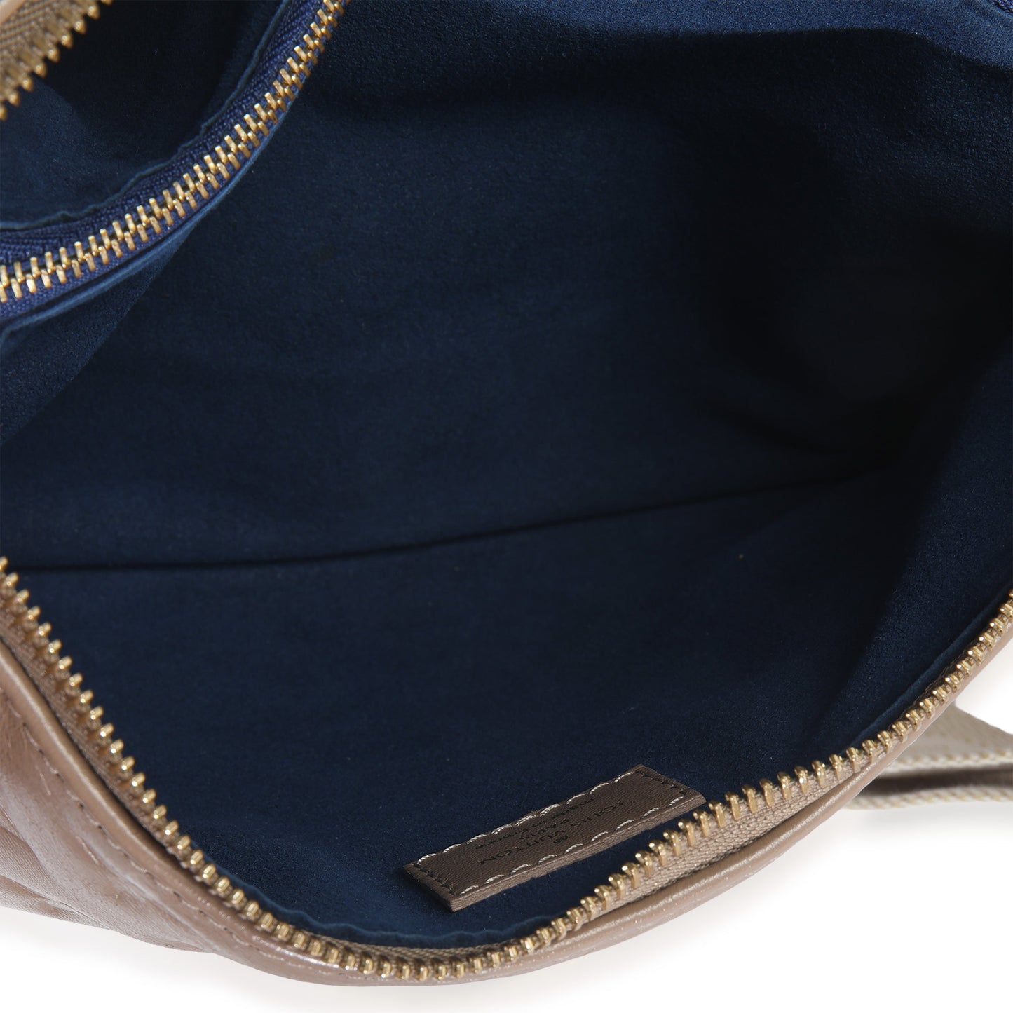 Louis Vuitton Taupe Monogram Embossed Lambskin Coussin PM