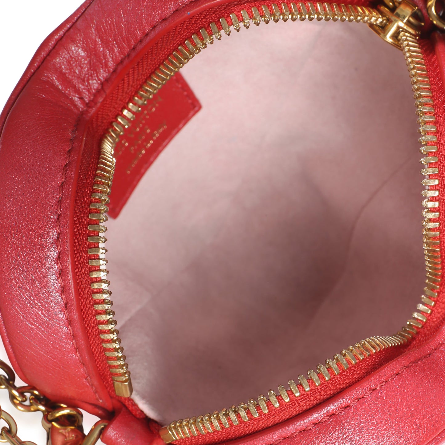 Louis Vuitton Red Monogram Lambskin Embossed Sac Coeur Heart On Chain Bag
