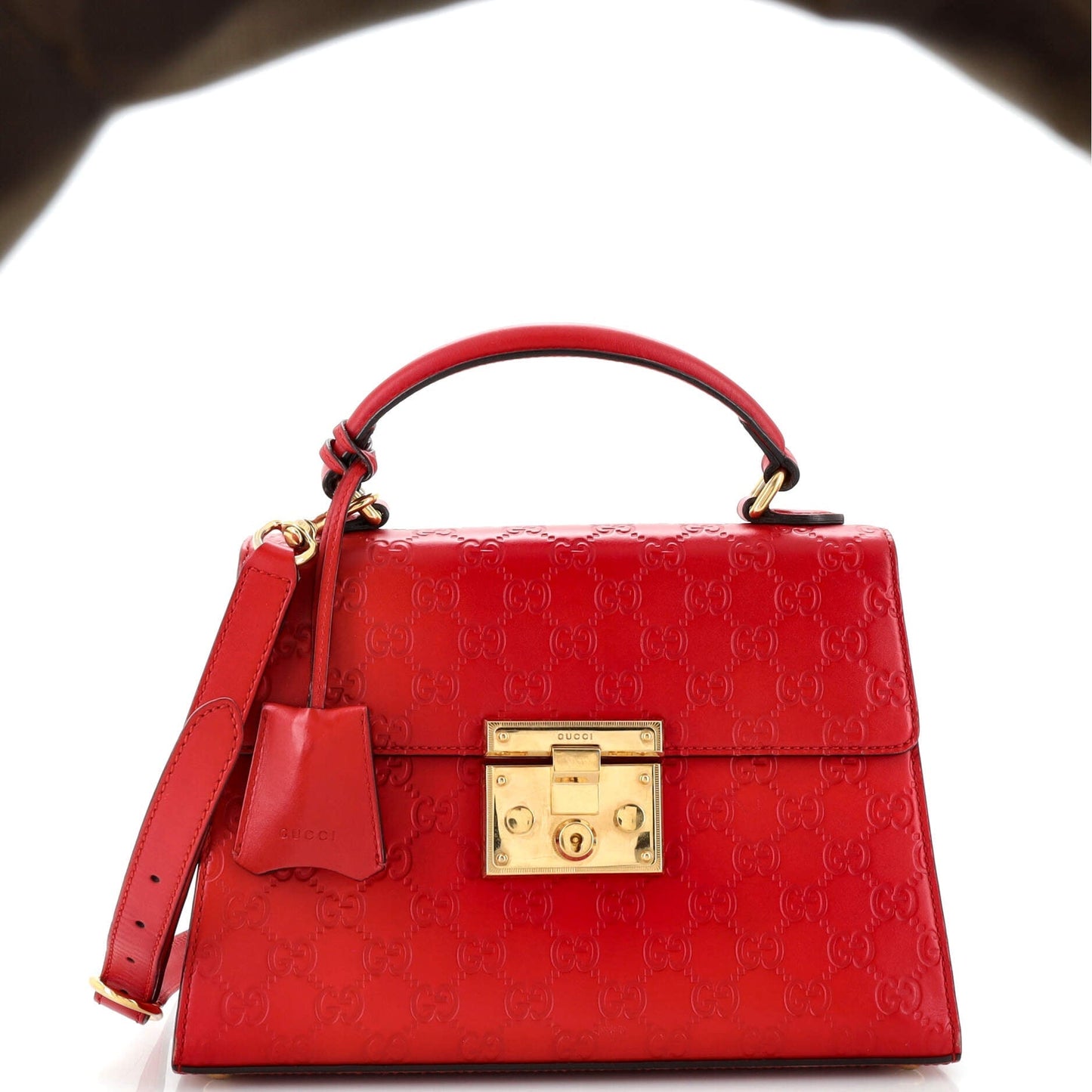 Luxury Gucci Trending 2025 Padlock Top Handle Bag Luxury Gucci Trending 2025ssima Leather Small