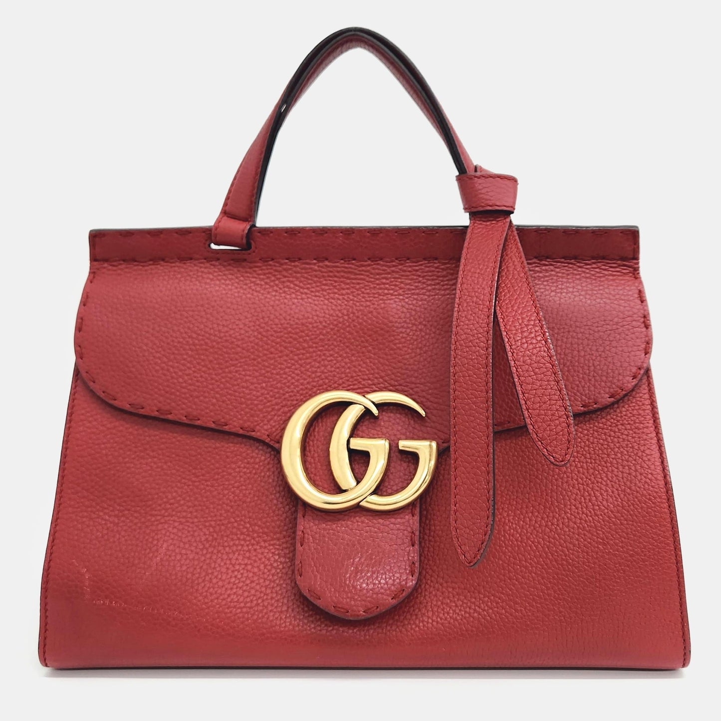 Luxury Gucci Trending 2025 Red Leather GG Marmont Tote Bag