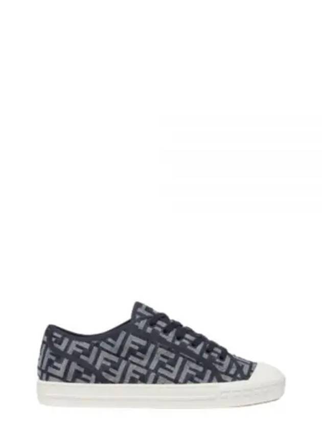 Luxury Fendi Domino FF Morty Denim Low Top Sneakers Blue