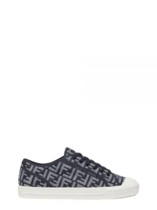 Luxury Fendi Domino FF Morty Denim Low Top Sneakers Blue