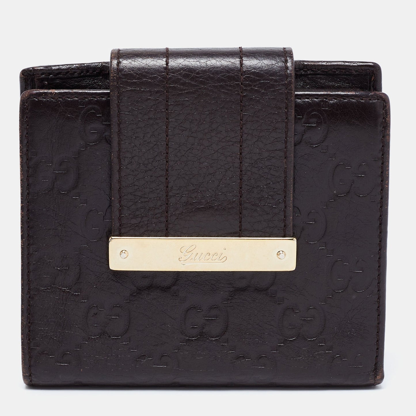 Luxury Gucci Trending 2025 Dark Brown Luxury Gucci Trending 2025ssima Leather French Wallet