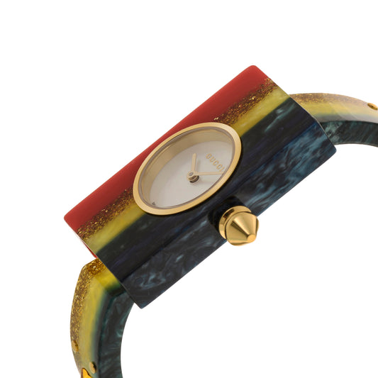 Gucci Vintage Web Mother of Pearl Resin Quartz Women's Watch YA143520