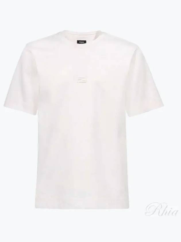 Luxury Fendi Logo Cotton Short Sleeve T-Shirt White