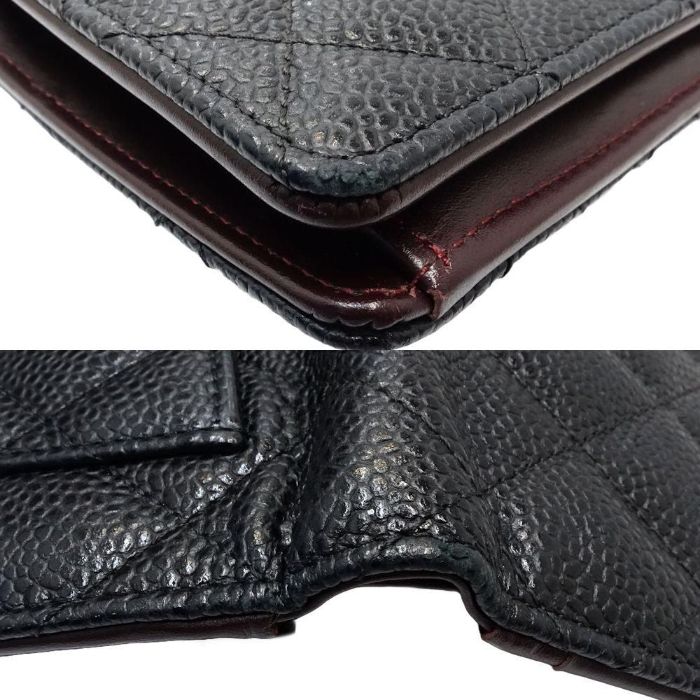 Chanel Caviar Skin Long Wallet Matelasse Classic