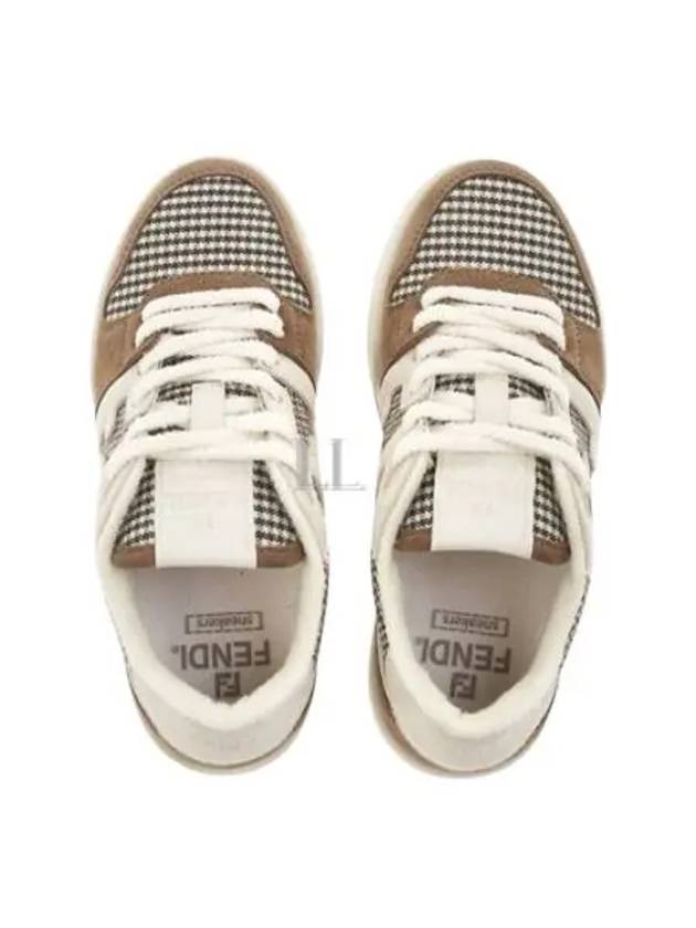 Luxury Fendi FF Logo Low Top Sneakers Brown