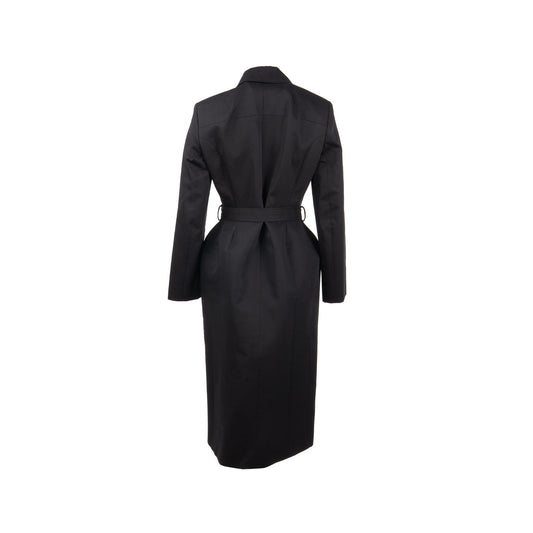 Balenciaga Size 38 Hourglass Trech Coat Cotton/ Cupro Black