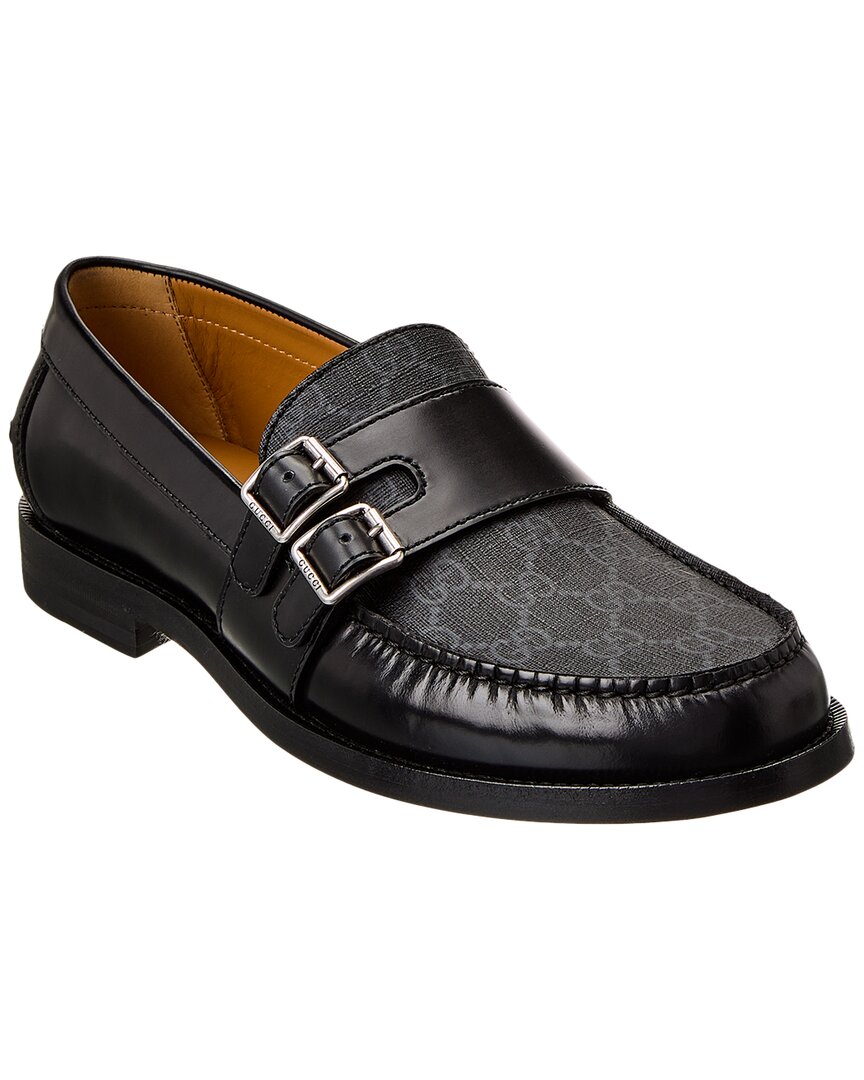 Luxury Gucci Trending 2025 GG Buckle GG Supreme Canvas & Leather Loafer