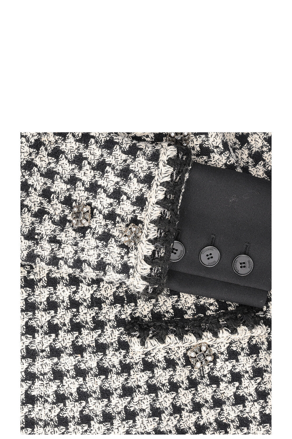 CHANEL Layered Jacket Tweed Houndstooth