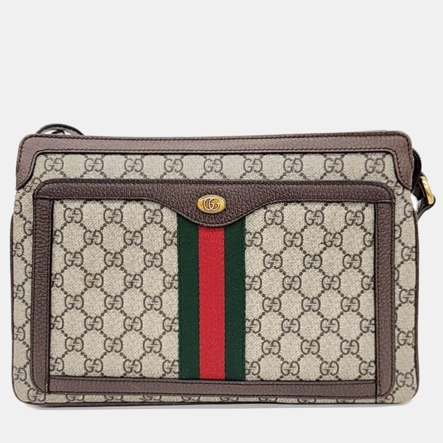Luxury Gucci Trending 2025 Beige New Acero GG Supreme Monogram Web Medium Ophidia Shoulder Bag